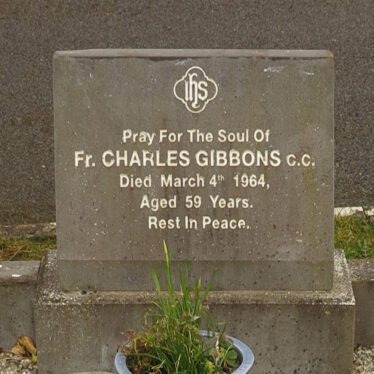 Inscription on the replaced headstone of Fr Charlie Gibbone at Skehana Church. | © Gerry Costello Photography