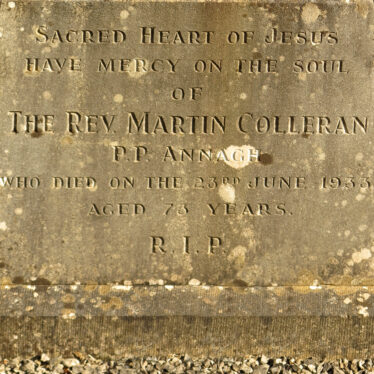 The inscription on the Headstone of Fr Martin Colleran. | © Gerry Costello Photography