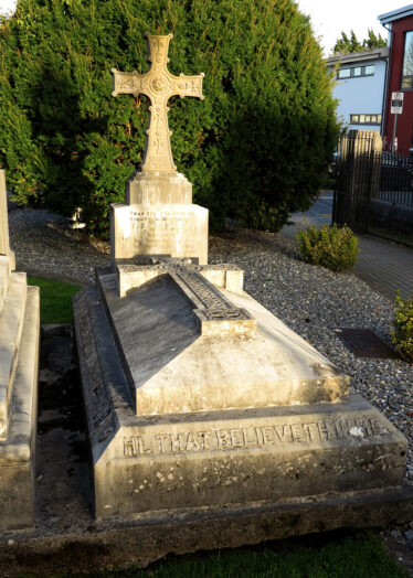 The final resting place and Gravestone of Fr Tom Macken in the grounds of Claremorris Church. | © Gerry Costello Photography