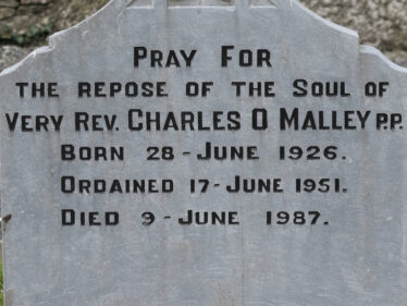 Headstone inscription of Fr Charles O'Malley | © Gerry Costello