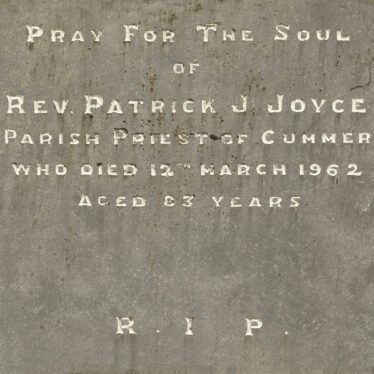 Headstone inscription for Fr Patrick Joyce at Corofin Church | © Gerry Costello Photography