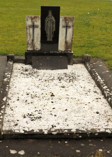 The final resting place and headstone of Fr. Peter Loftus at Lackagh Church | © Gerry Costello Photography