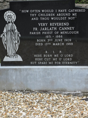Final resting place and Headstone of Fr Jarlath Canney in Menlough Church Grounds | © Gerry Costello Photography