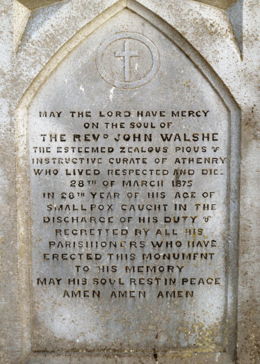 Inscription on the headstone of Fr Johm Walsh | © Gerry Costello Photography