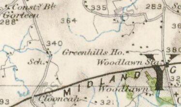1st Edition Ordnance Survey Map showing location of Shanballard School
