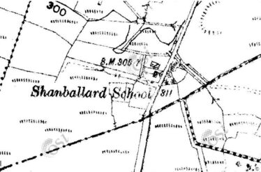 2nd Edition Ordnance Survey Map showing location of Shanballard N.S,