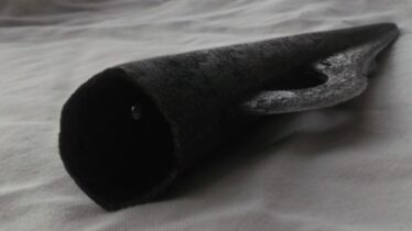 Socket mouth of spear-head, showing hexagonal shape