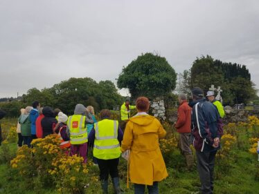 Christy Cunniffe explains how to identify a medieval wall at remains of Killaan Church