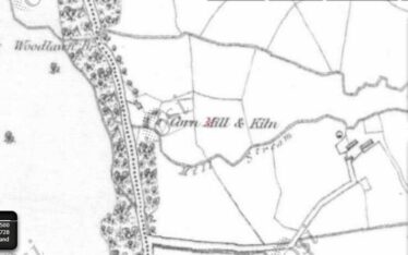 Corn Mill & Kiln on 1st Edition Ordnance Survey map (1840- 42)