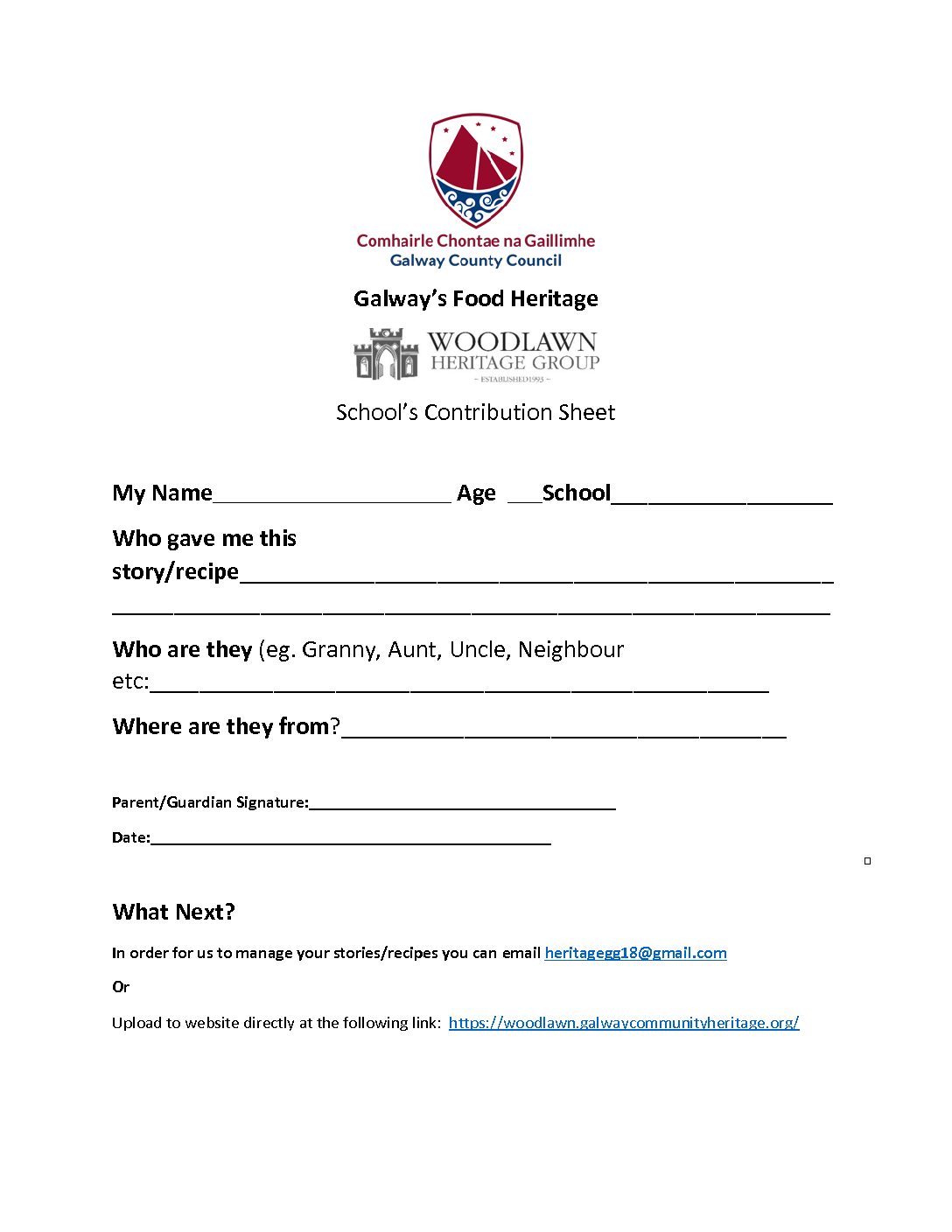 Contribution Sheet - English