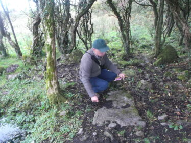 Christy Cunniffe checking out possible Kneeling stone