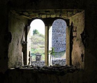 Looking out of Ground floor window, Grocock's Castle