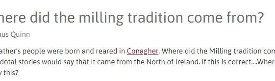 Where did the milling tradition come from?