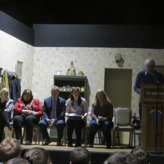 On stage Cllr Eileen Mannion, Marie Mannion, Mary Hoade, Sean Canney, Pauline Connolly, Clare O'Connor, Tony Murphy | Photo: Frank Glynn