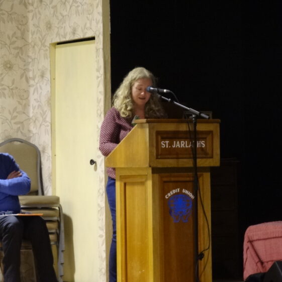Clare O'Connor from Milltown tidy towns, talking about her recipe book publication