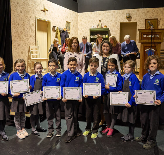 nine students from Milltown school getting certificates. Participation certs presented to MNS students | Photo: Tuam Photo Studio