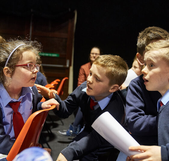 three pupils from Belmont school talkinig to each other Belmont school pupils enjoying launch day | Photo: Tuam Photo Studio