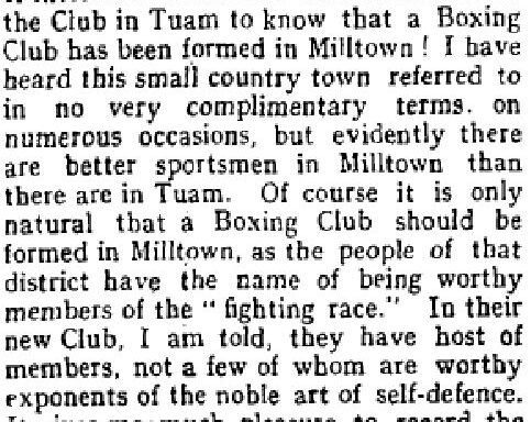 Boxing in Milltown