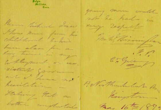 Ancestor's Letter of Reference