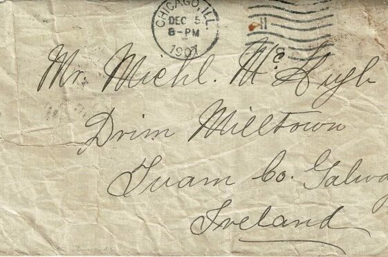 M100: USA Letter from Kate McHugh to her father, mother and Grand