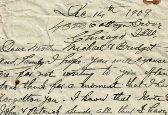 M106: USA Letter from Thomas McHugh to his mother