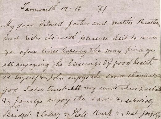 M12: Australia Letter from Patrick McHugh to his parents