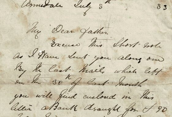 M17: Australia Letter from John McHugh to his father