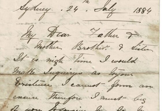 M18: Australia Letter from John McHugh to his parents and family