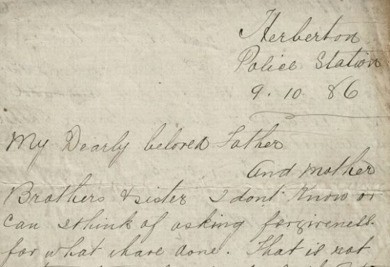 M21: Australia Letter from Patrick McHugh to his parents and family