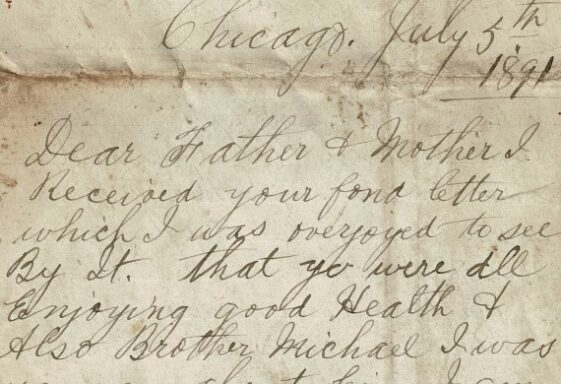 M32: America Letter from Thomas McHugh to his parents