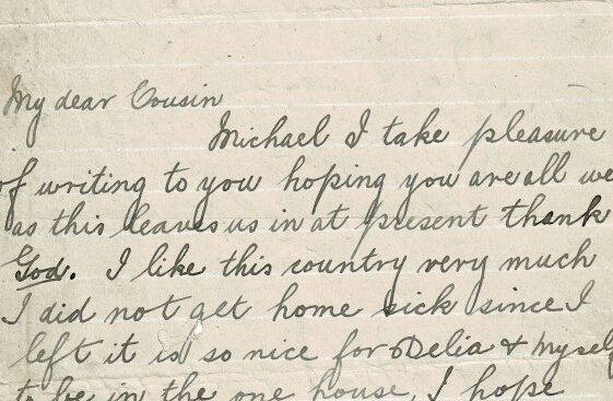 M38: USA Letter from Sarah to her cousin Michael McHugh