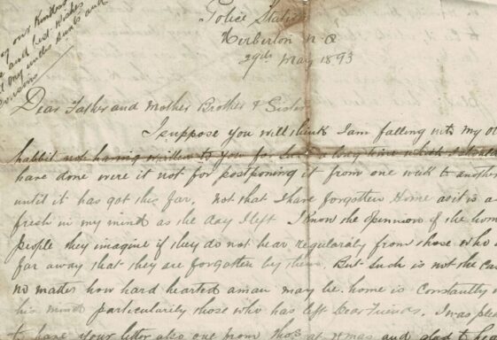 M44: Australia Letter from Patrick McHugh to his parents and family