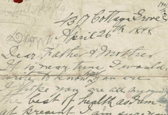 M61: USA Letter from Thomas McHugh to his parents