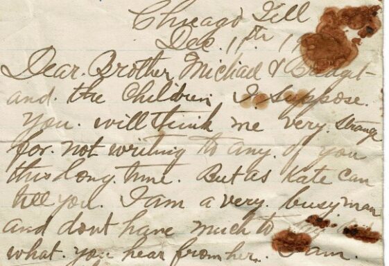 M67: USA Letter from Thomas McHugh to Michael McHugh and his family