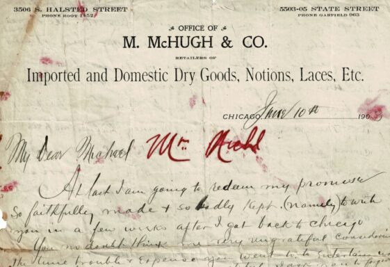 M76: USA Letter from M McHugh to Michael and Mrs Michl