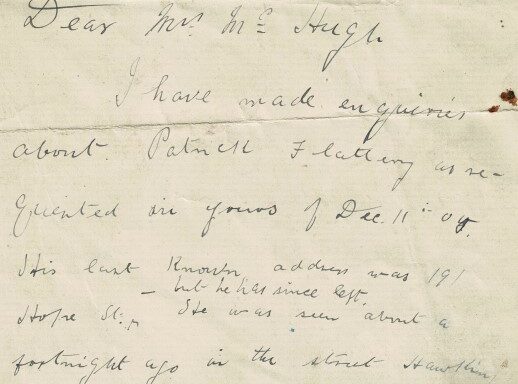 M90: England Letter from A H Allen to Mrs. McHugh