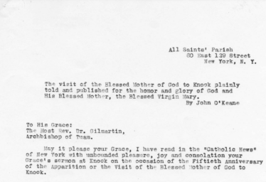 Letter to his Grace