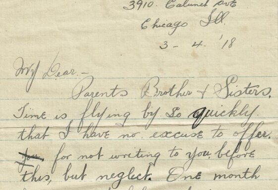 M115.2: USA Letter from Patt McHugh to his parents and siblings