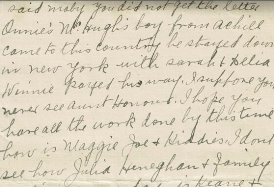 M115.11: Incomplete letter believed from Kate Kelly nee McHugh