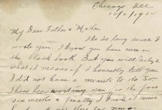 M115.12: Letter from John McHugh and separate letter from Bessie to John's parents