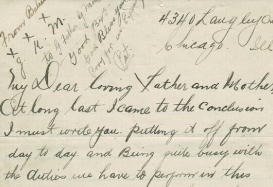 M115.5: USA Letter from John McHugh to his parents