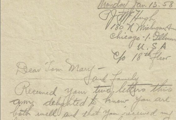 M121: Letter from Patt McHugh to his brother Thomas and family