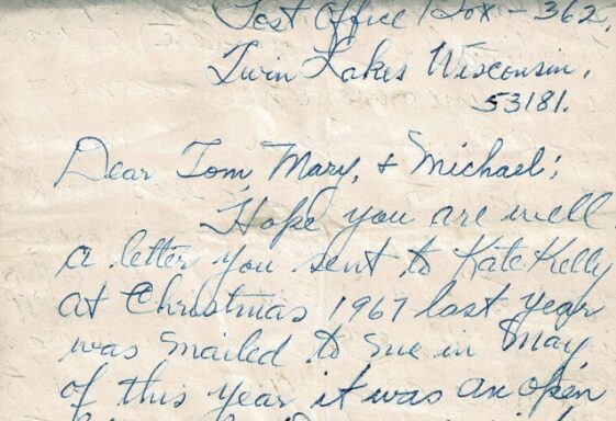 M125: Undated letter from Mary and Patt McHugh to Patt’s brother