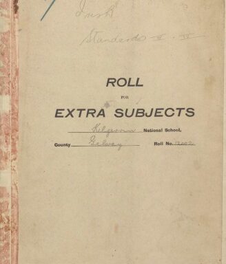 Kilgevrin National School Roll for Extra Subjects 1918 - 1919 (boys and girls).