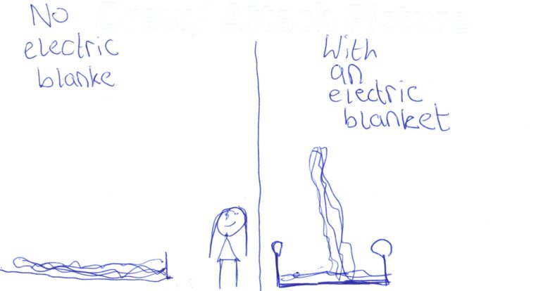 Bed with no electric blanket and the bed with the electric blanket that went on fire | Orlaith Begley