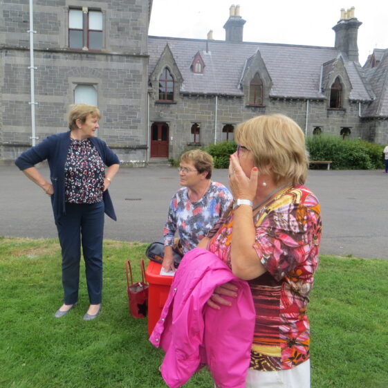 Eileen-Mary-Clery-and-Colette Eileen O'Connell, Mary Cleary and Colette Lynskey in the grounds of the National Museum | Photo: B. Forde