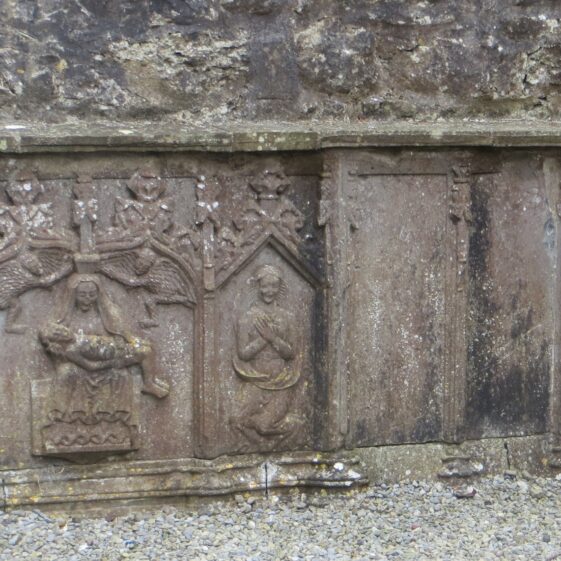 Sculptures-including-Mary-Magdalen-in-13th-Century-abbey Sculpture on tomb which includes Mary Magdalen in Straide's 13th century Abbey | Photo: https://dpdgay9x1sxad.cloudfront.net/wp-content/uploads/sites/11/2018/06/Sculptures-including-Mary-Magdalen-in-13th-Century-abbey.jpg
