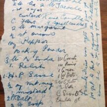 Christmas shopping list - BF Christmas shopping list from Keae's shop c. 1940s | B. Keeley, Barnaderg