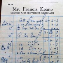 Invoice Francis Keane 2 Invoice 2 from Francis Keane's shop, Barnaderg, 1943 | B. Keeley, Barnaderg