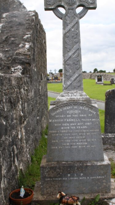 Headstone of Martin Farrell of Togher Mills - Creevaghbaun | John Coyle Killererin Heritage Society